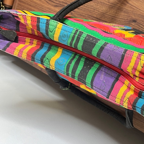 Laurel Burch 90s Cat Shoulder Bag Zip Tote AOP Whimsygoth Phoebe Buffay Cottage - Picture 9 of 13